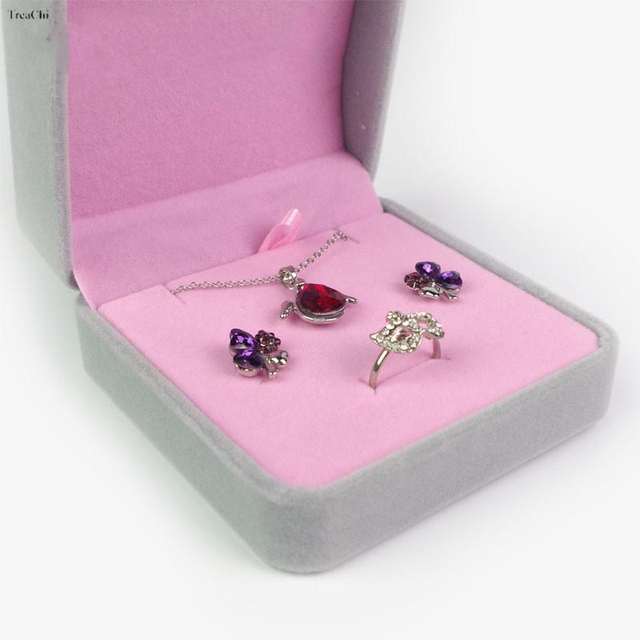 Ślubne pudełko na pierścionek w luksusowym stylu, z aksamitną wyściółką, kolczykami i przenośnym uchwytem - idealny prezent na zaręczyny, urodziny dla pani - Wianko - 21