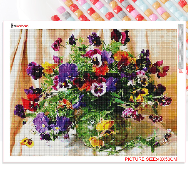 Obraz Diamentowy Haftowany Kwiat Liliowy - Huacan 5D Pełna Kwadratowa Mozaika - Wianko - 6