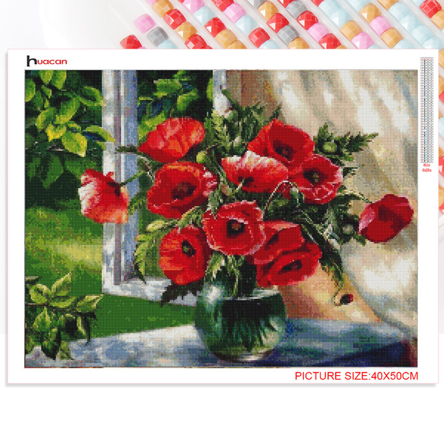 Obraz Diamentowy Haftowany Kwiat Liliowy - Huacan 5D Pełna Kwadratowa Mozaika - Wianko - 4