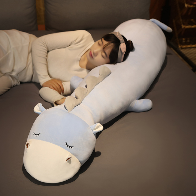 Duża pluszowa zabawka 1pc Hippo owiec 80/120 cm - poduszka w kształcie zwierzęcia, idealna do przytulania, prezent urodzinowy dla dzieci - Wianko - 11