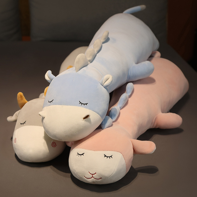 Duża pluszowa zabawka 1pc Hippo owiec 80/120 cm - poduszka w kształcie zwierzęcia, idealna do przytulania, prezent urodzinowy dla dzieci - Wianko - 12