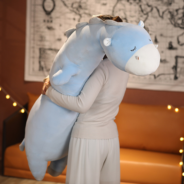 Duża pluszowa zabawka 1pc Hippo owiec 80/120 cm - poduszka w kształcie zwierzęcia, idealna do przytulania, prezent urodzinowy dla dzieci - Wianko - 8