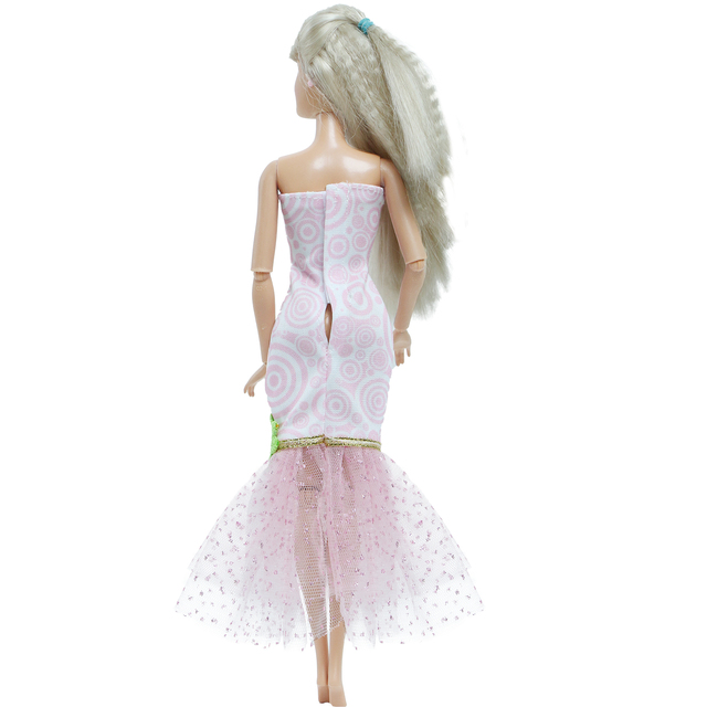 Różowa sukienka wieczorowa z ogonem syreny dla Barbie lalki - Wianko - 7