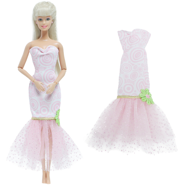 Różowa sukienka wieczorowa z ogonem syreny dla Barbie lalki - Wianko - 4