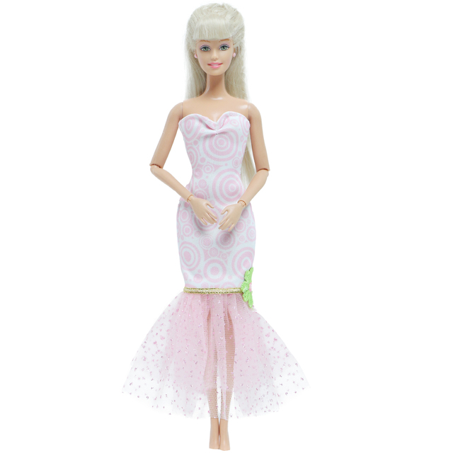 Różowa sukienka wieczorowa z ogonem syreny dla Barbie lalki - Wianko - 5