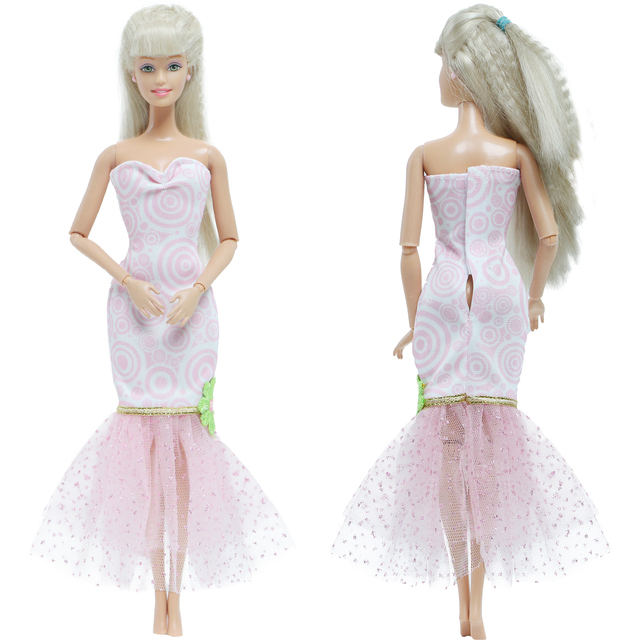 Różowa sukienka wieczorowa z ogonem syreny dla Barbie lalki - Wianko - 2
