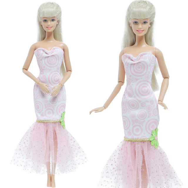 Różowa sukienka wieczorowa z ogonem syreny dla Barbie lalki - Wianko - 3