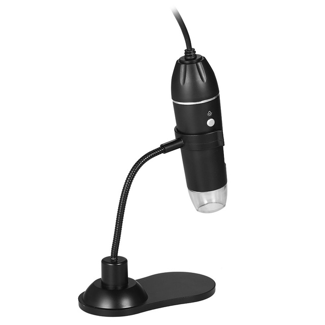 Cyfrowy mikroskop USB z funkcją zoomu i kamerą, lupa z podświetlanym szkłem o powiększeniu 1000x z uchwytem i podstawą - Wianko - 1