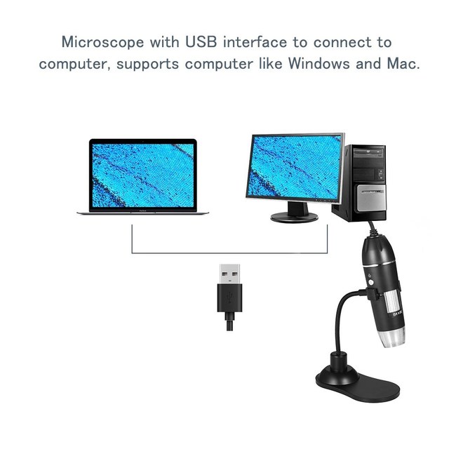 Cyfrowy mikroskop USB z funkcją zoomu i kamerą, lupa z podświetlanym szkłem o powiększeniu 1000x z uchwytem i podstawą - Wianko - 13
