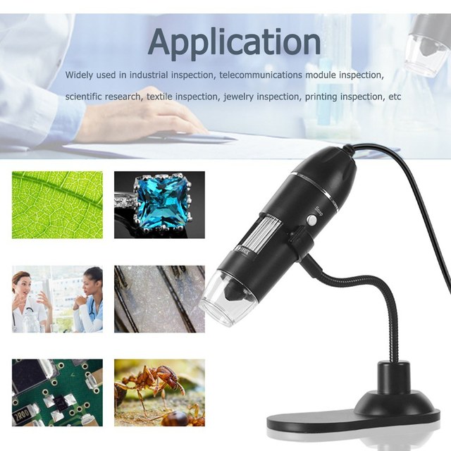 Cyfrowy mikroskop USB z funkcją zoomu i kamerą, lupa z podświetlanym szkłem o powiększeniu 1000x z uchwytem i podstawą - Wianko - 14
