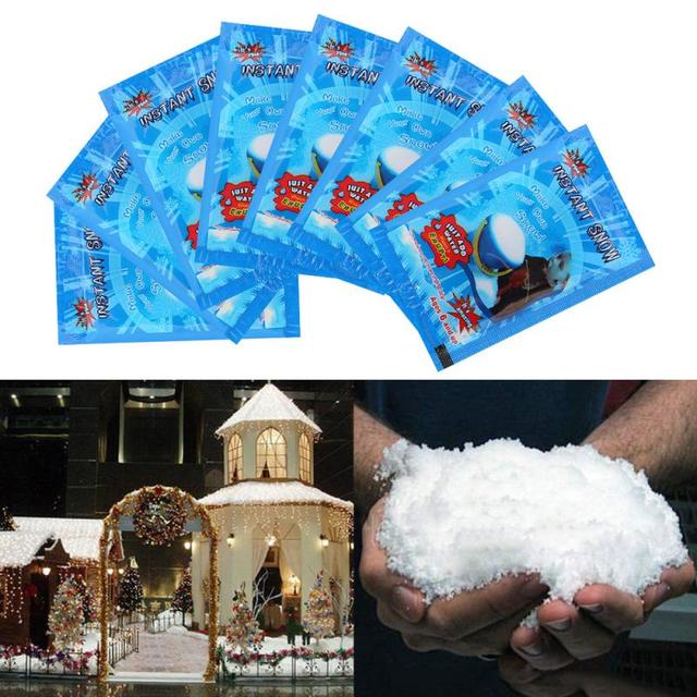 Instant Snow Powder - sztuczne chłonne płatki śniegu do ozdób świątecznych i dekoracji domu oraz ślubnych - Wianko - 2