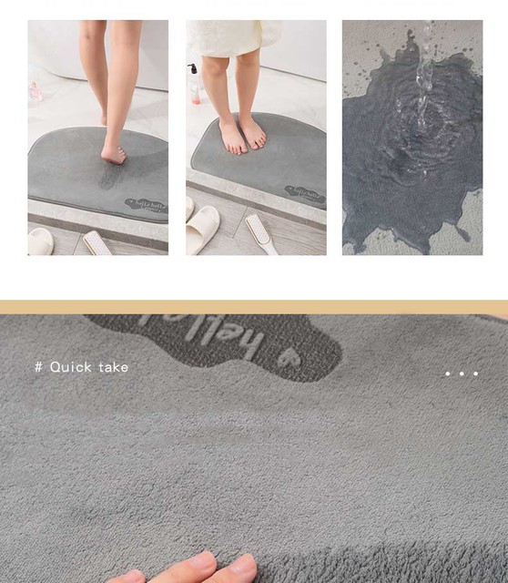 Piankowa mata do kąpieli flanelowa szara - dywanik łazienkowy o dużej absorpcji wody - Wianko - 7