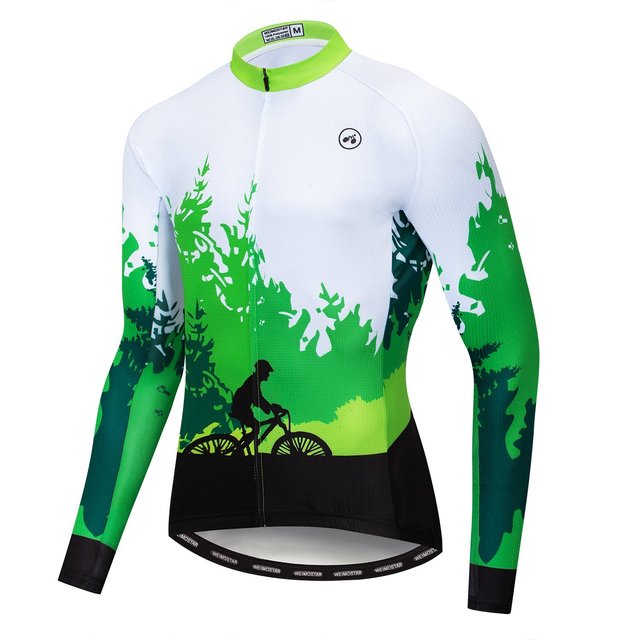 Zielona koszulka rowerowa mężczyźni HIRBGOD 2021 - długi rękaw, model Downhill (TYZ1503-01) - Wianko - 5