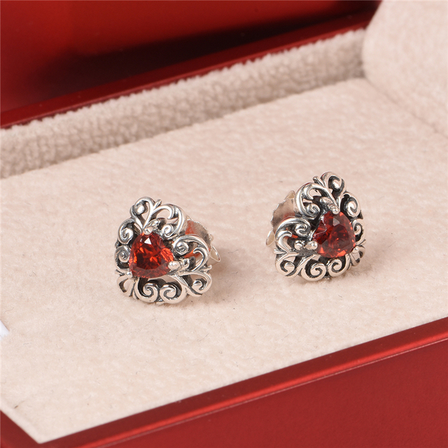 Srebrne kolczyki w kształcie serca - eleganckie biżuteria ślubna dla kobiet - ER1055 - Wianko - 4