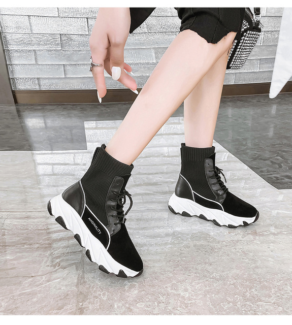 2020 Damskie buty zimowe wysokiej jakości z czarnym zaokrąglonym czubkiem - Wianko - 4