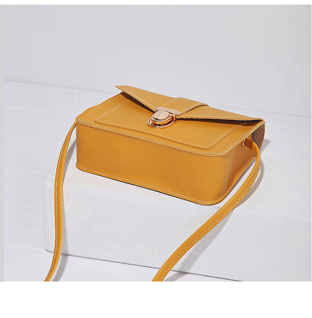 Luksusowa torebka damska mini na ramię żółta ze skóry PU, projektant 2021 - Wianko - 13