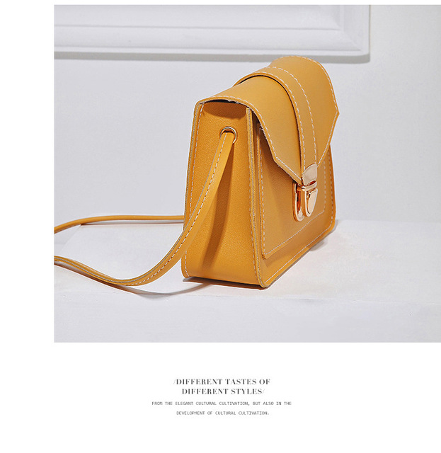 Luksusowa torebka damska mini na ramię żółta ze skóry PU, projektant 2021 - Wianko - 11