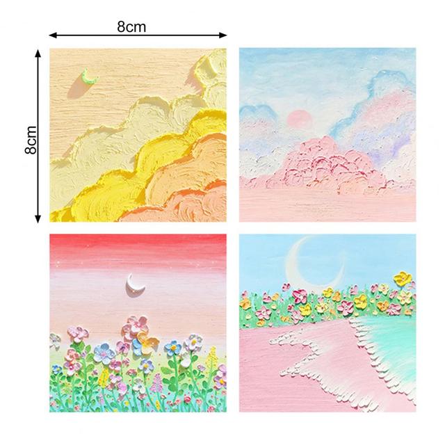 Zestaw 80 sztuk wyjątkowo kreatywnych bloczków notesowych w stylu malarstwa olejnego Sticky Note Multicolor Cute - Wianko - 2