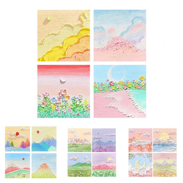 Zestaw 80 sztuk wyjątkowo kreatywnych bloczków notesowych w stylu malarstwa olejnego Sticky Note Multicolor Cute - Wianko - 6