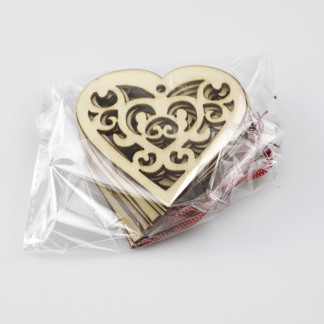 10 drewnianych ozdób w kształcie serca - wiszące tagi Love Heart do dekoracji na Walentynki i śluby - Wianko - 16