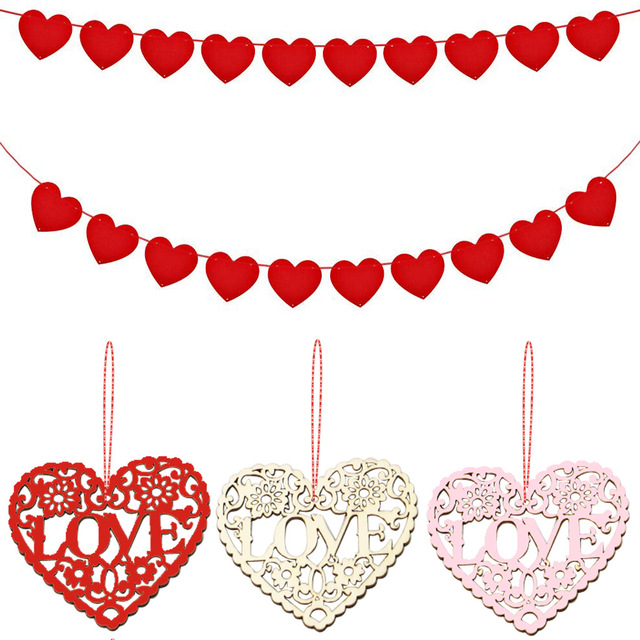 10 drewnianych ozdób w kształcie serca - wiszące tagi Love Heart do dekoracji na Walentynki i śluby - Wianko - 4