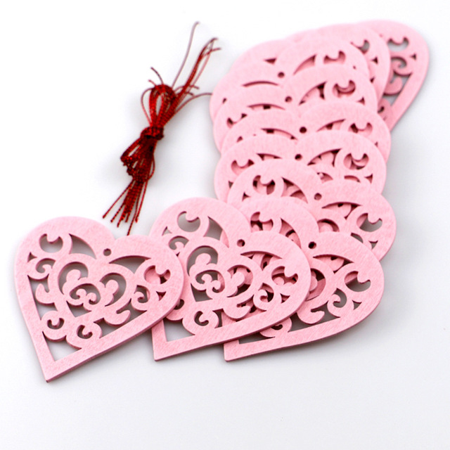 10 drewnianych ozdób w kształcie serca - wiszące tagi Love Heart do dekoracji na Walentynki i śluby - Wianko - 17