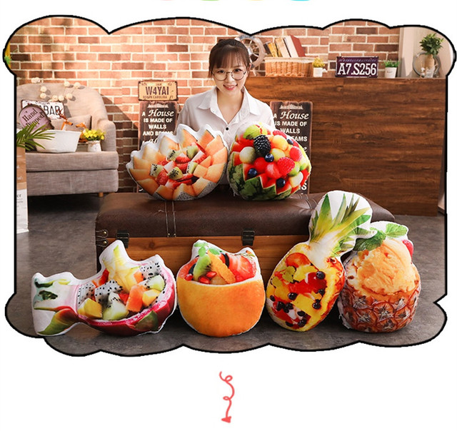 Miękkie poduszki do spania w kształcie kreatywnej sałatki owocowej - dekoracja pokoju dla dzieci (6 stylów) - Wianko - 4