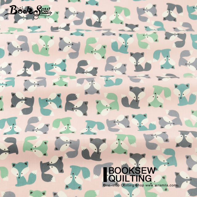 Tekstylia domowe Booksew Cute Fox - różowa bawełna 100%, dla szycia patchworku i lalki - Wianko - 4