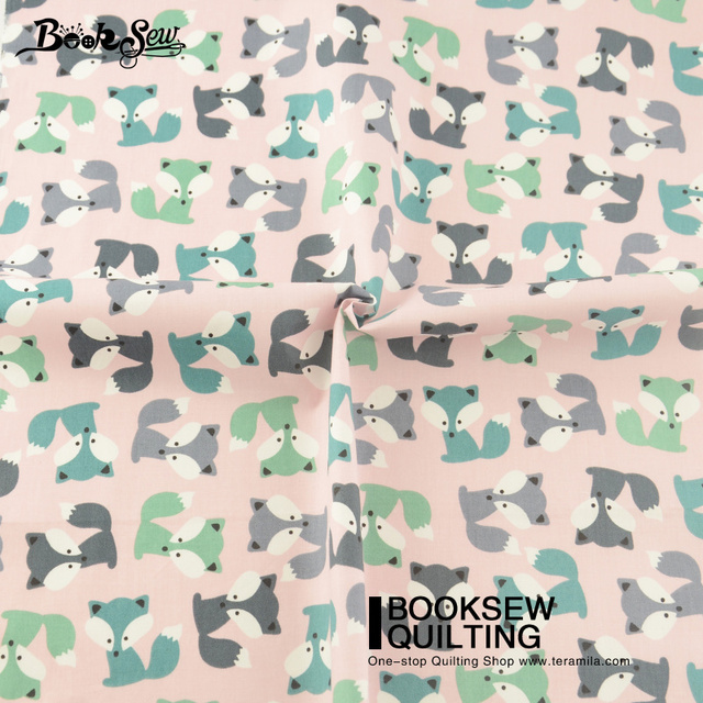 Tekstylia domowe Booksew Cute Fox - różowa bawełna 100%, dla szycia patchworku i lalki - Wianko - 5