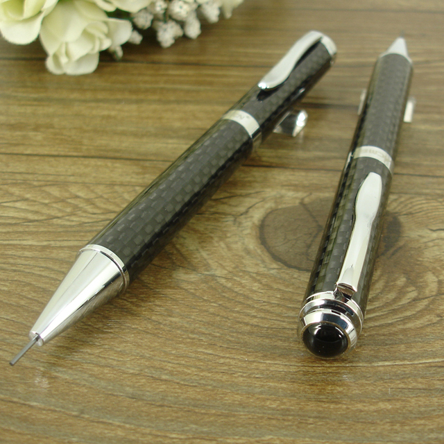 Ołówek automatyczny ACMECN z pełnym włóknem węglowym, 0,9mm, z gumką - Wianko - 4