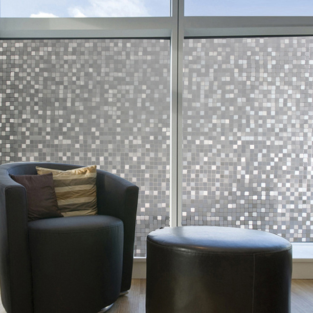 Naklejki elektrostatyczne na szkło kwadratowe, przezroczyste, matowe, mozaika Dot, 40cm x 10m - Wianko - 9