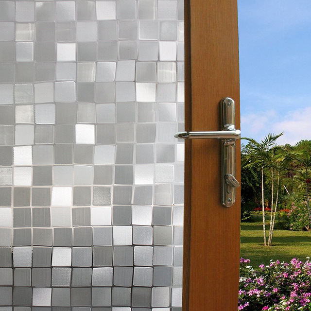 Naklejki elektrostatyczne na szkło kwadratowe, przezroczyste, matowe, mozaika Dot, 40cm x 10m - Wianko - 3