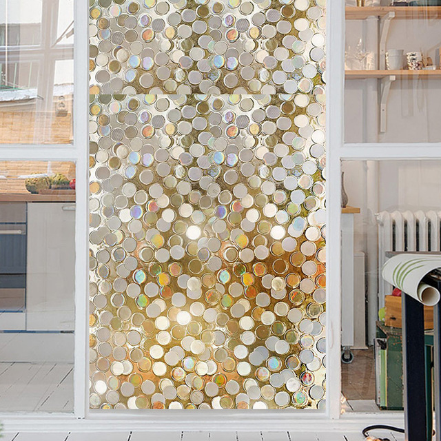 Naklejki elektrostatyczne na szkło kwadratowe, przezroczyste, matowe, mozaika Dot, 40cm x 10m - Wianko - 12