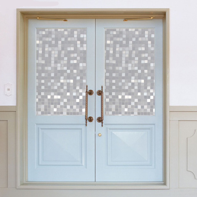 Naklejki elektrostatyczne na szkło kwadratowe, przezroczyste, matowe, mozaika Dot, 40cm x 10m - Wianko - 5
