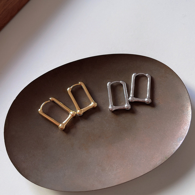 Kolczyki Huggie Square Ear Cuff ze srebra próby 925 dla kobiet i dziewcząt - minimalistyczny prezent ze srebra próby 925 - Wianko - 24