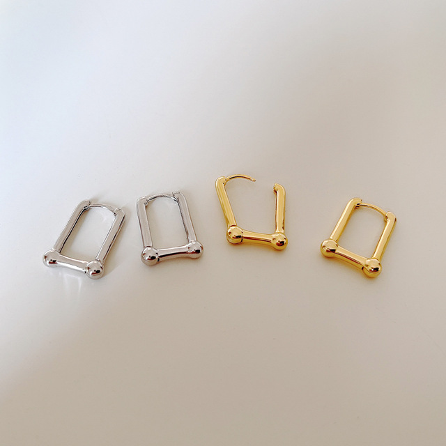 Kolczyki Huggie Square Ear Cuff ze srebra próby 925 dla kobiet i dziewcząt - minimalistyczny prezent ze srebra próby 925 - Wianko - 20