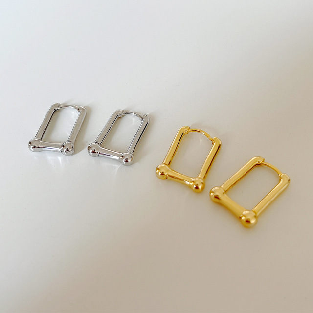 Kolczyki Huggie Square Ear Cuff ze srebra próby 925 dla kobiet i dziewcząt - minimalistyczny prezent ze srebra próby 925 - Wianko - 21