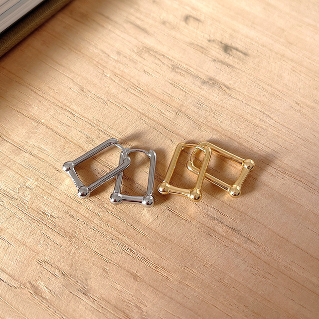 Kolczyki Huggie Square Ear Cuff ze srebra próby 925 dla kobiet i dziewcząt - minimalistyczny prezent ze srebra próby 925 - Wianko - 19