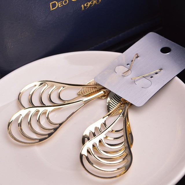 Złote długie zwisające kolczyki z frędzlami - moda indyjska, biżuteria dla kobiet - Wianko - 5