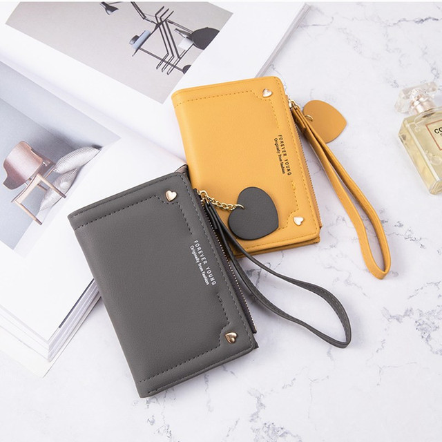 Skórzany portfel damski mini serce z miejscem na karty kredytowe i biznesowe, portfel minimalistyczny - Wianko - 11