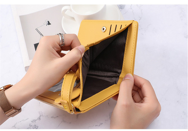 Skórzany portfel damski mini serce z miejscem na karty kredytowe i biznesowe, portfel minimalistyczny - Wianko - 15