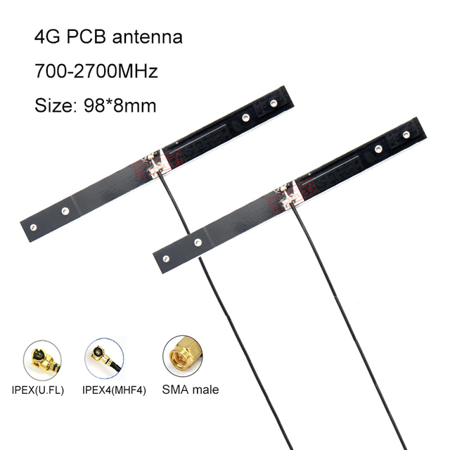 Antena wewnętrzna PCB dookólna 2G/3G/4G LTE 2pc o wysokiej mocy IPEX/IPEX4/SMA - kompatybilna z SIM7000/SIM7100/SIM7600/EM06/EM12/EM20/EP06 - Wianko - 1