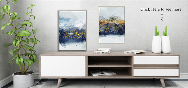 Plakat skandynawski z błękitnym morzem i plażą, dekoracja ścienna do salonu - rośliny, góry, drzewa - obraz na płótnie - Wianko - 1
