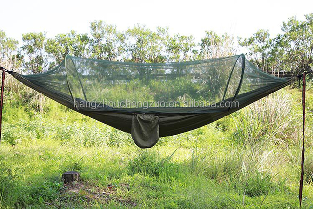 Namiot siatkowy hamak dwuosobowy premium kamuflażowy z tkaniny spadochronowej przeciw komarom - model CZL-003 - Wianko - 6