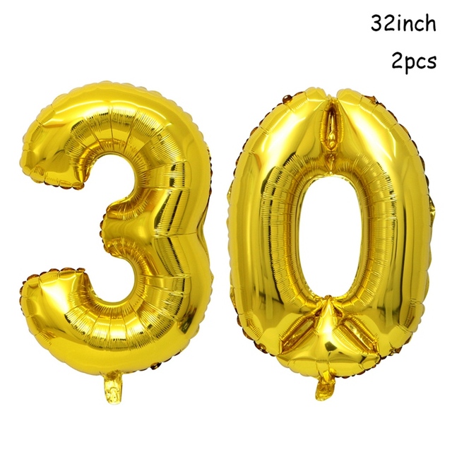 YORIWOO Balon z nadrukiem Happy Birthday 30th czarno-złoty 18-60 lat - Wianko - 14
