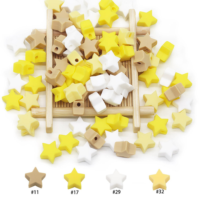 Gryzak silikonowy Cute-Idea Baby 10 sztuk Food Grade Mini Star dla ząbkujących dzieci - Wianko - 32