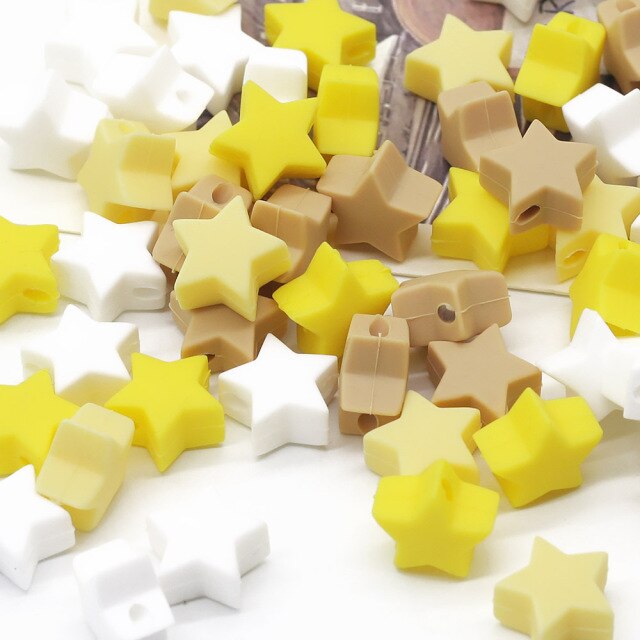 Gryzak silikonowy Cute-Idea Baby 10 sztuk Food Grade Mini Star dla ząbkujących dzieci - Wianko - 4