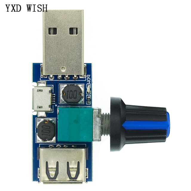 Mini wentylator USB z regulatorem prędkości i regulacją objętości powietrza DC 5V - Wianko - 2