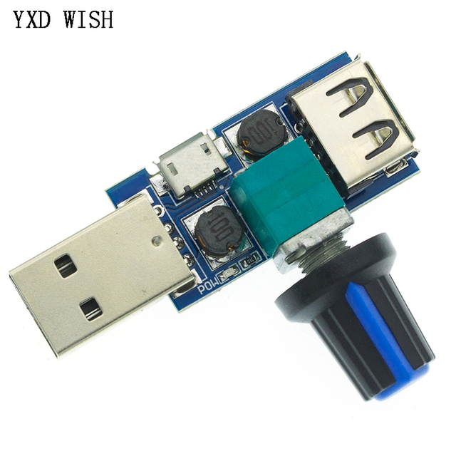 Mini wentylator USB z regulatorem prędkości i regulacją objętości powietrza DC 5V - Wianko - 4