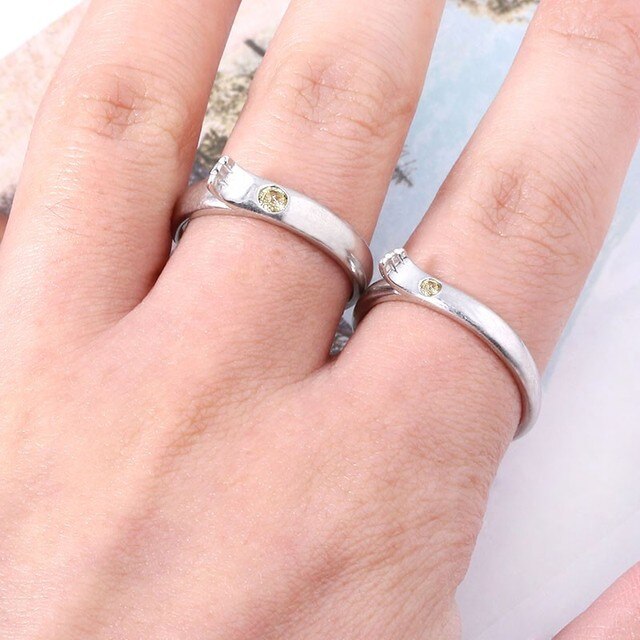 Biżuteria z Indii - Modne pierścionki zaręczynowe dla kobiet, hurtowe obrączki ze popularnego metalu - para pierścieni - Wianko - 7